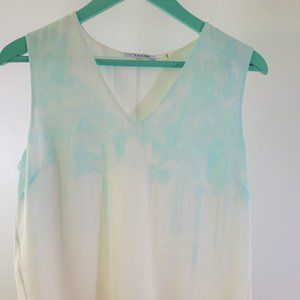 T Tahari Mixed Media Sleeveless Tank